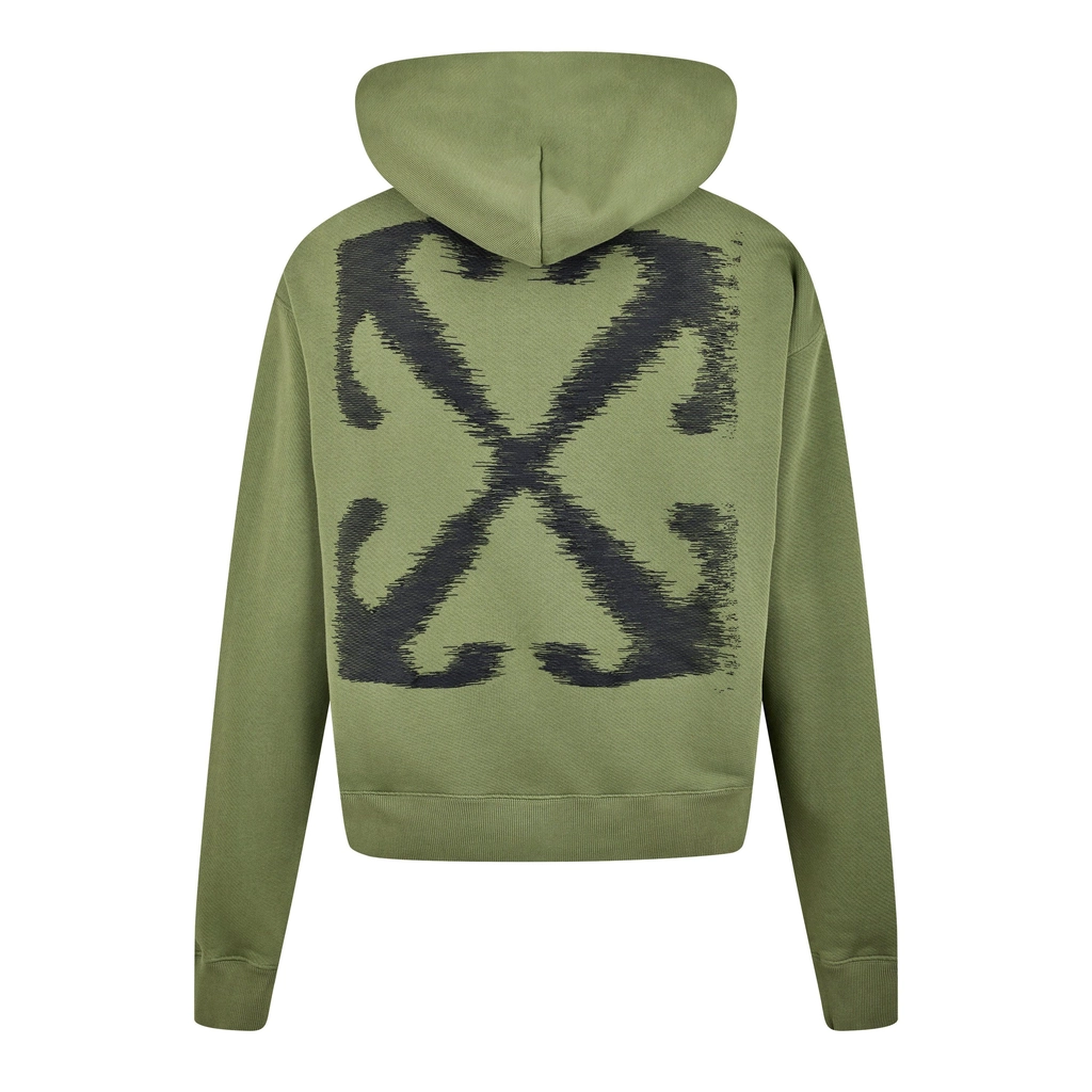 Off White Logo Print Hoodie - Four Leaf Clove